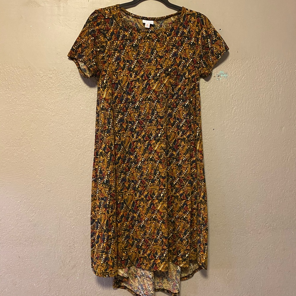 Lularoe XS Carly yellow and gold